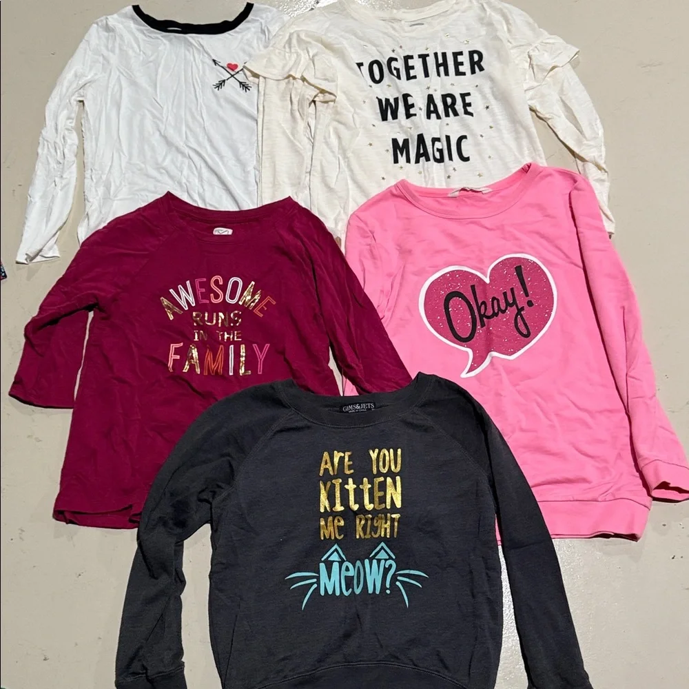 Gymboree Long Sleeve Tees - White, Pink, Red, Black